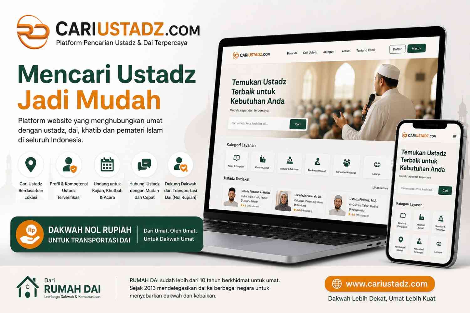 CariUstadz.com Hadir, Solusi Mencari Ustadz dan Dai Terpercaya di Indonesia